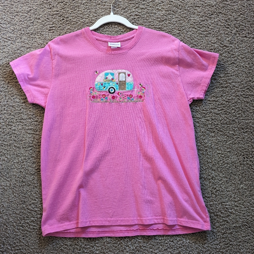 Vintage Liberty Lane 100% cotton embroidered floral camper women's sz L Y2K